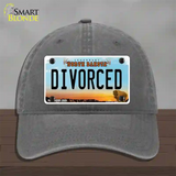 Divorced North Dakota Novelty License Plate Hat Unconstructed Cotton / Charcoal