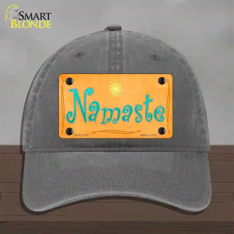 Namaste Novelty License Plate Hat Unconstructed Cotton / Charcoal