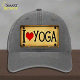 I Heart Yoga Novelty License Plate Hat Unconstructed Cotton / Charcoal