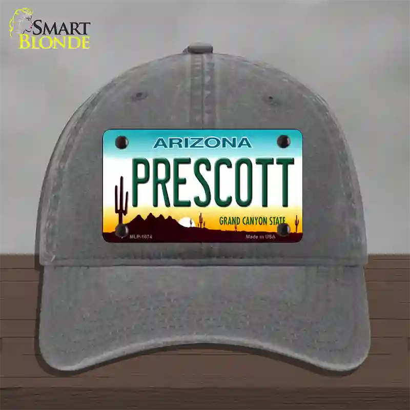 Prescott Arizona Novelty License Plate Hat Unconstructed Cotton / Charcoal