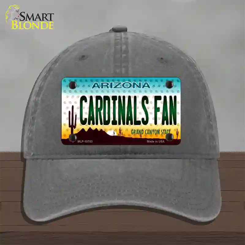 Cardinals Fan Arizona Novelty License Plate Hat Unconstructed Cotton / Charcoal