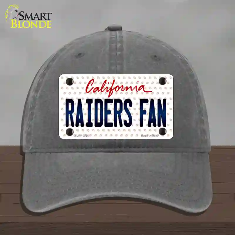 Raiders Fan California Novelty License Plate Hat Unconstructed Cotton / Charcoal