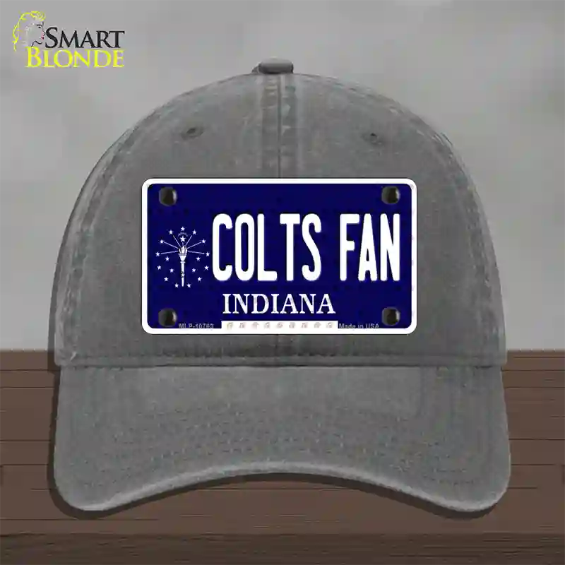 Colts Fan Indiana Novelty License Plate Hat Unconstructed Cotton / Charcoal