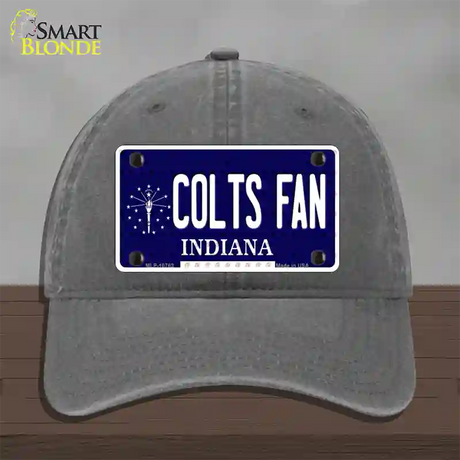 Colts Fan Indiana Novelty License Plate Hat Unconstructed Cotton / Charcoal