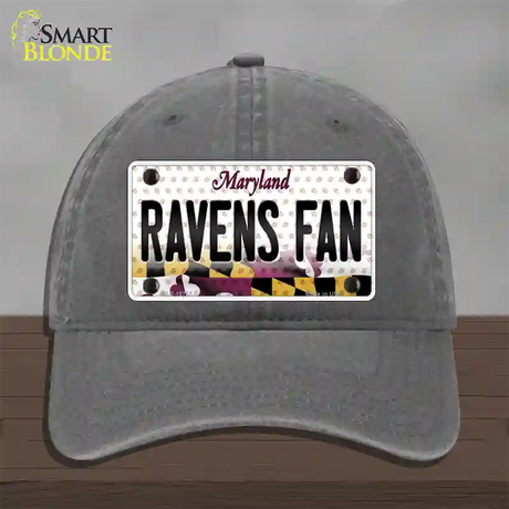 Ravens Fan Maryland Novelty License Plate Hat Unconstructed Cotton / Charcoal