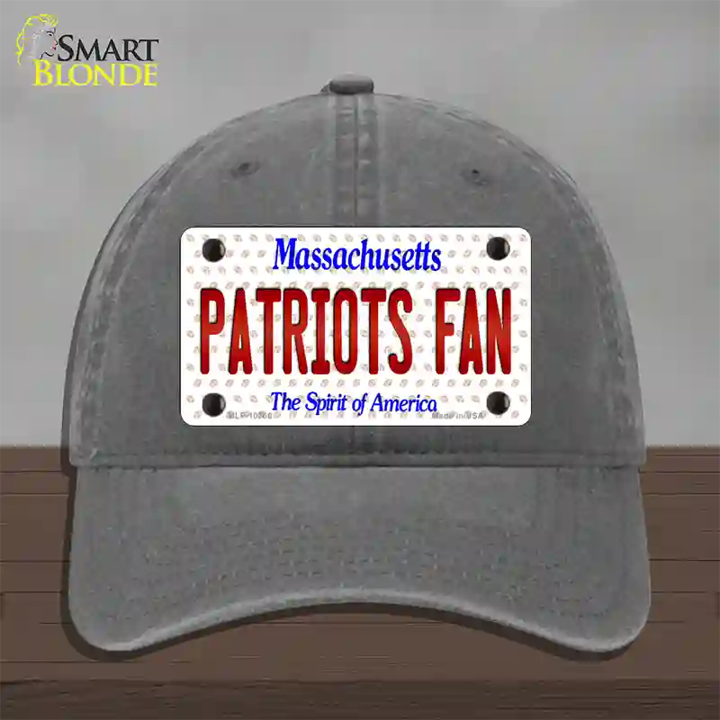 Patriots Fan Massachusetts Novelty License Plate Hat Unconstructed Cotton / Charcoal