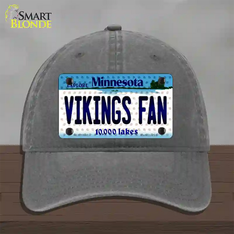 Vikings Fan Minnesota Novelty License Plate Hat Unconstructed Cotton / Charcoal