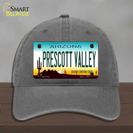 Prescott Valley Arizona Novelty License Plate Hat Unconstructed Cotton / Charcoal