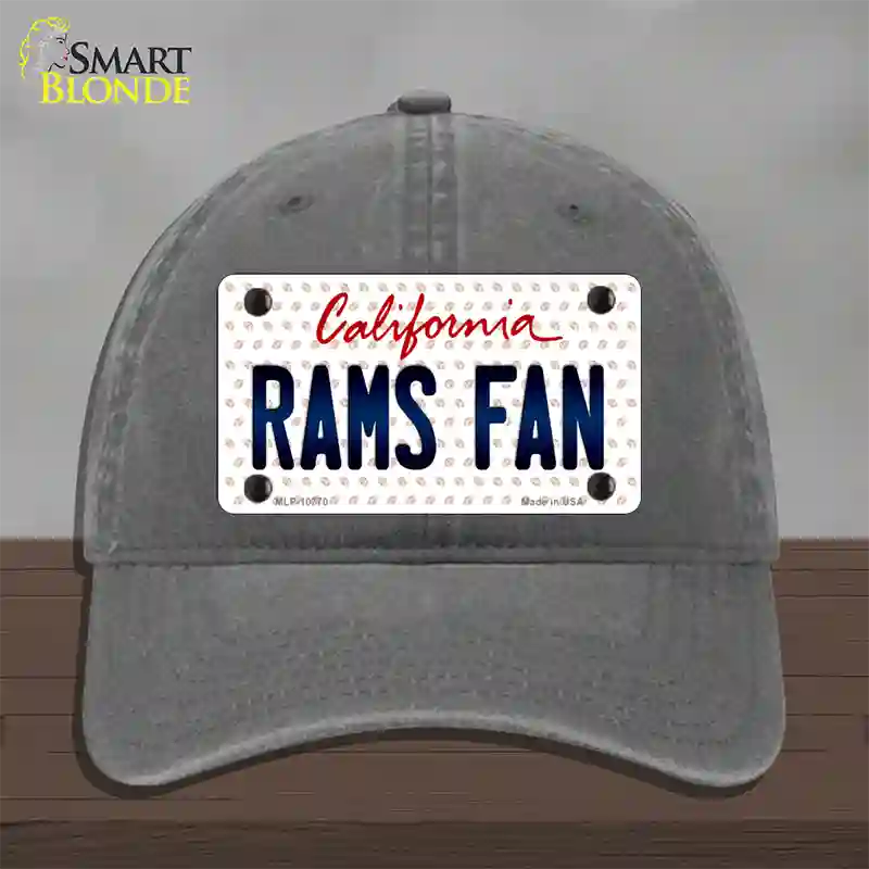 Rams Fan California Novelty License Plate Hat Unconstructed Cotton / Charcoal