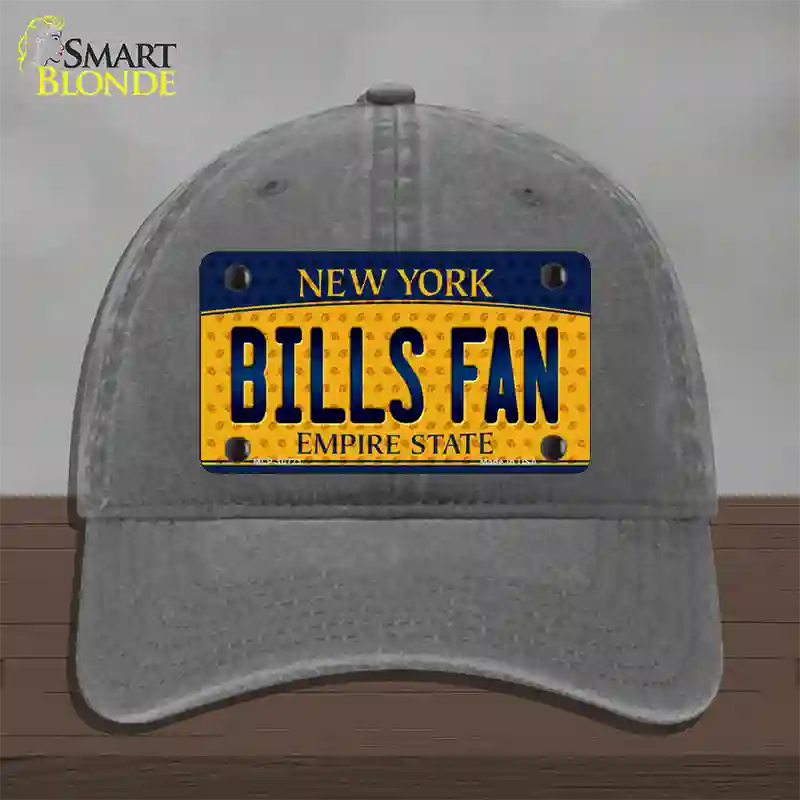 Bills Fan New York Novelty License Plate Hat Unconstructed Cotton / Charcoal