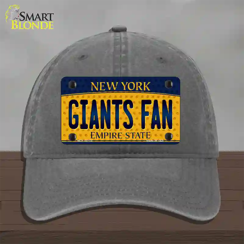 Giants Fan New York Novelty License Plate Hat Unconstructed Cotton / Charcoal