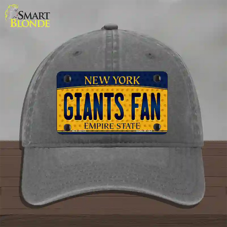 Giants Fan New York Novelty License Plate Hat Unconstructed Cotton / Charcoal