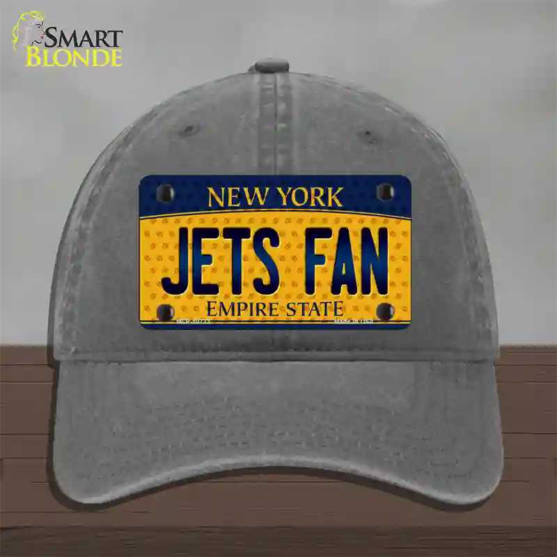 Jets Fan New York Novelty License Plate Hat Unconstructed Cotton / Charcoal