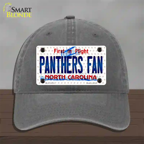 Panthers Fan North Carolina Novelty License Plate Hat Unconstructed Cotton / Charcoal