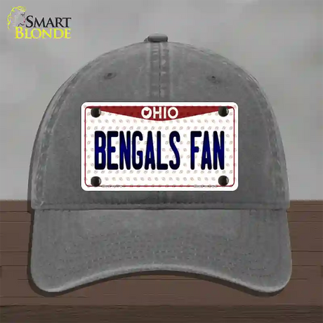 Bengals Fan Ohio Novelty License Plate Hat Unconstructed Cotton / Charcoal