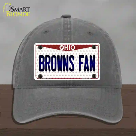 Browns Fan Ohio Novelty License Plate Hat Unconstructed Cotton / Charcoal