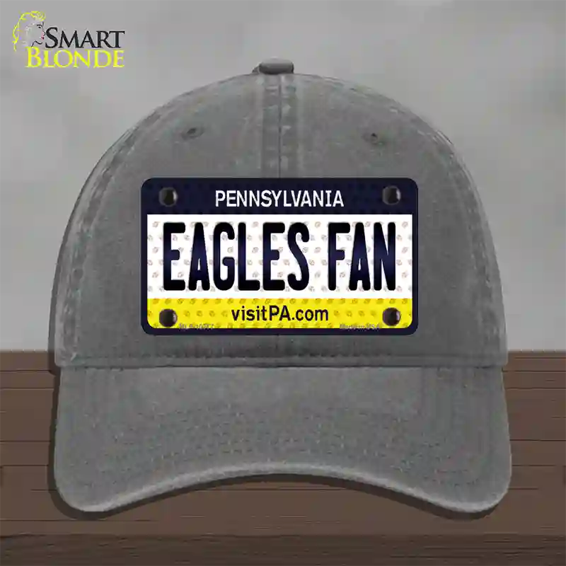 Eagles Fan Pennsylvania Novelty License Plate Hat Unconstructed Cotton / Charcoal