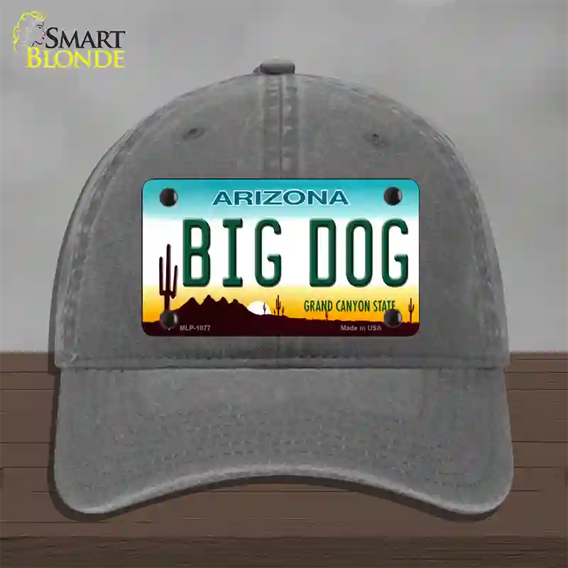 Big Dog Arizona Novelty License Plate Hat Unconstructed Cotton / Charcoal