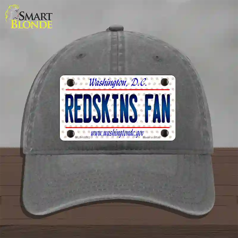 Redskins Fan Washington DC Novelty License Plate Hat Unconstructed Cotton / Charcoal