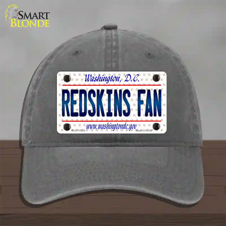 Redskins Fan Washington DC Novelty License Plate Hat Unconstructed Cotton / Charcoal