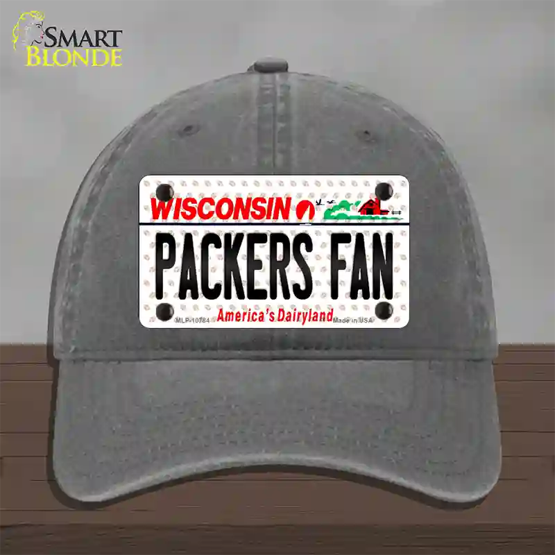 Packers Fan Wisconsin Novelty License Plate Hat Unconstructed Cotton / Charcoal