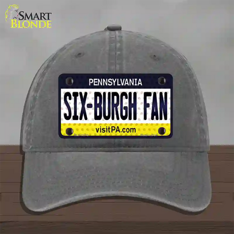 Six Burgh Fan Pennsylvania Novelty License Plate Hat Unconstructed Cotton / Charcoal