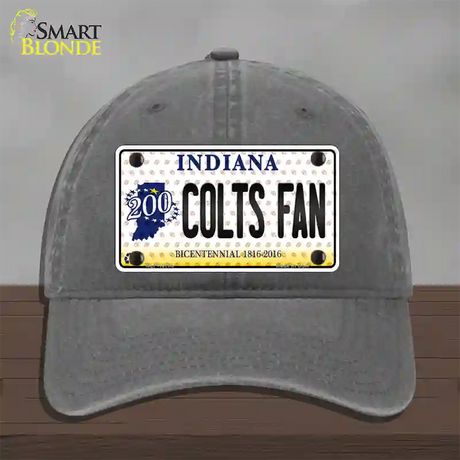 Colts Fan Bicentennial Indiana Novelty License Plate Hat Unconstructed Cotton / Charcoal