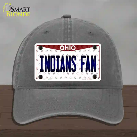 Indians Fan Ohio Novelty License Plate Hat Unconstructed Cotton / Charcoal