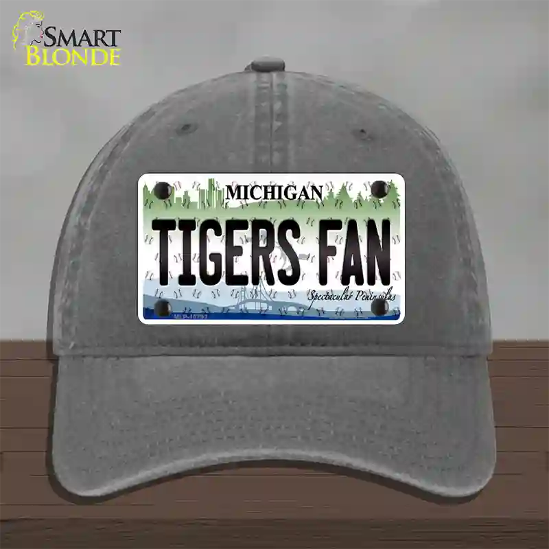 Tigers Fan Michigan Novelty License Plate Hat Unconstructed Cotton / Charcoal