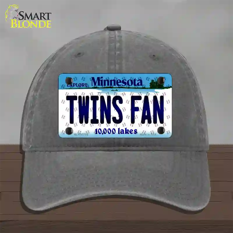 Twins Fan Minnesota Novelty License Plate Hat Unconstructed Cotton / Charcoal