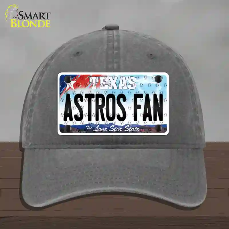 Astros Fan Texas Novelty License Plate Hat Unconstructed Cotton / Charcoal