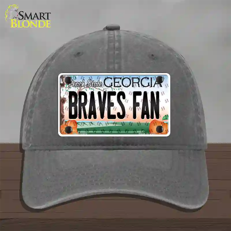 Braves Fan Georgia Novelty License Plate Hat Unconstructed Cotton / Charcoal