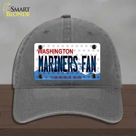 Mariners Fan Washington Novelty License Plate Hat Unconstructed Cotton / Charcoal