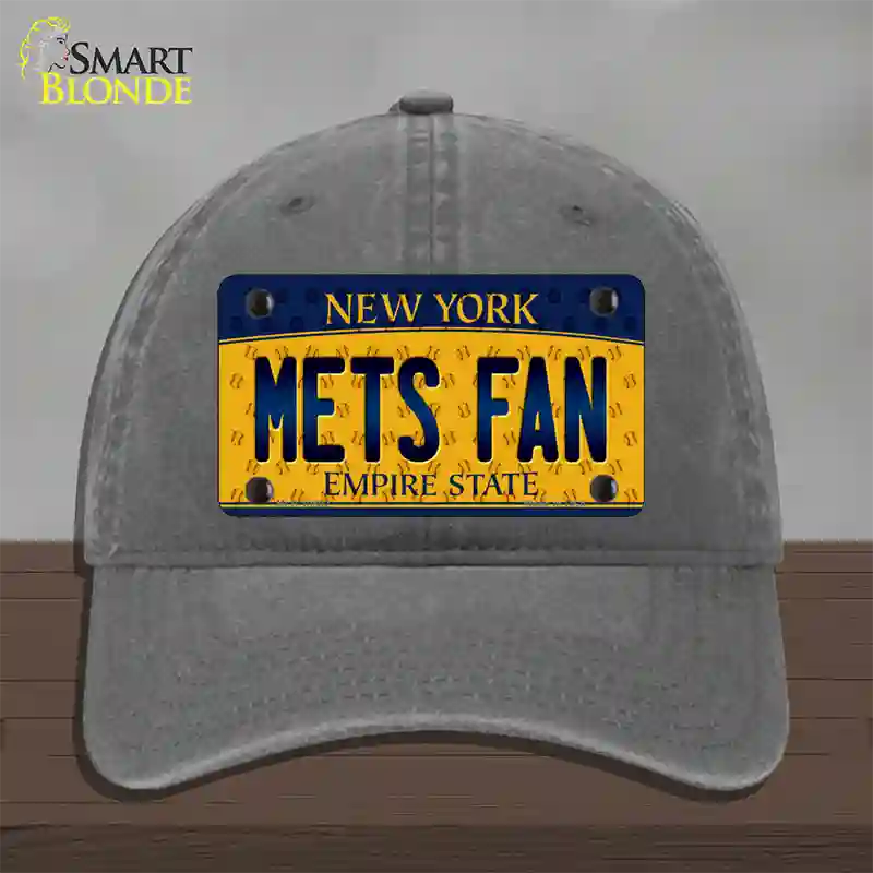 Mets Fan New York Novelty License Plate Hat Unconstructed Cotton / Charcoal