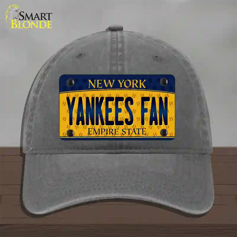 Yankees Fan New York Novelty License Plate Hat Unconstructed Cotton / Charcoal