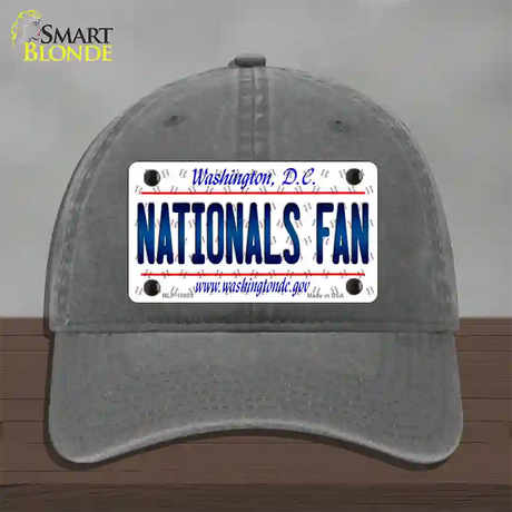 Nationals Fan Washington DC Novelty License Plate Hat Unconstructed Cotton / Charcoal