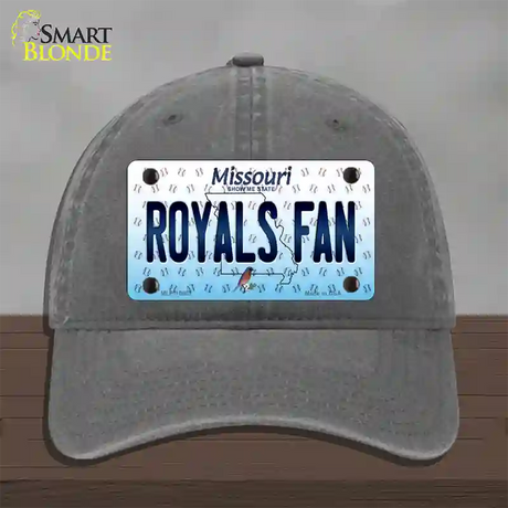 Royals Fan Missouri Novelty License Plate Hat Unconstructed Cotton / Charcoal