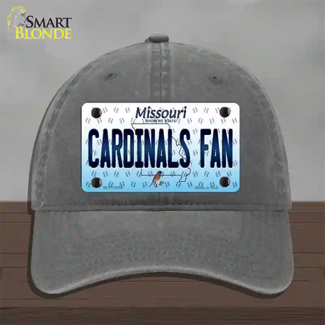 Cardinals Fan Missouri Novelty License Plate Hat Unconstructed Cotton / Charcoal