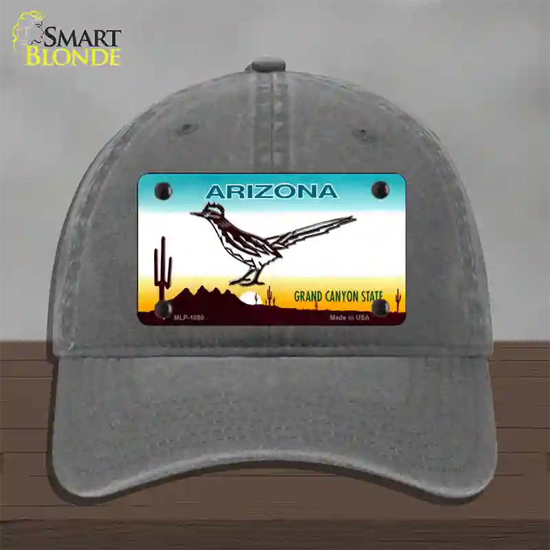 Roadrunner Arizona Novelty License Plate Hat Unconstructed Cotton / Charcoal