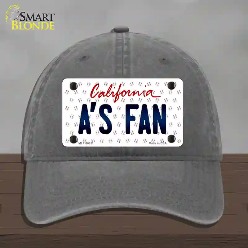 As Fan California Novelty License Plate Hat Unconstructed Cotton / Charcoal