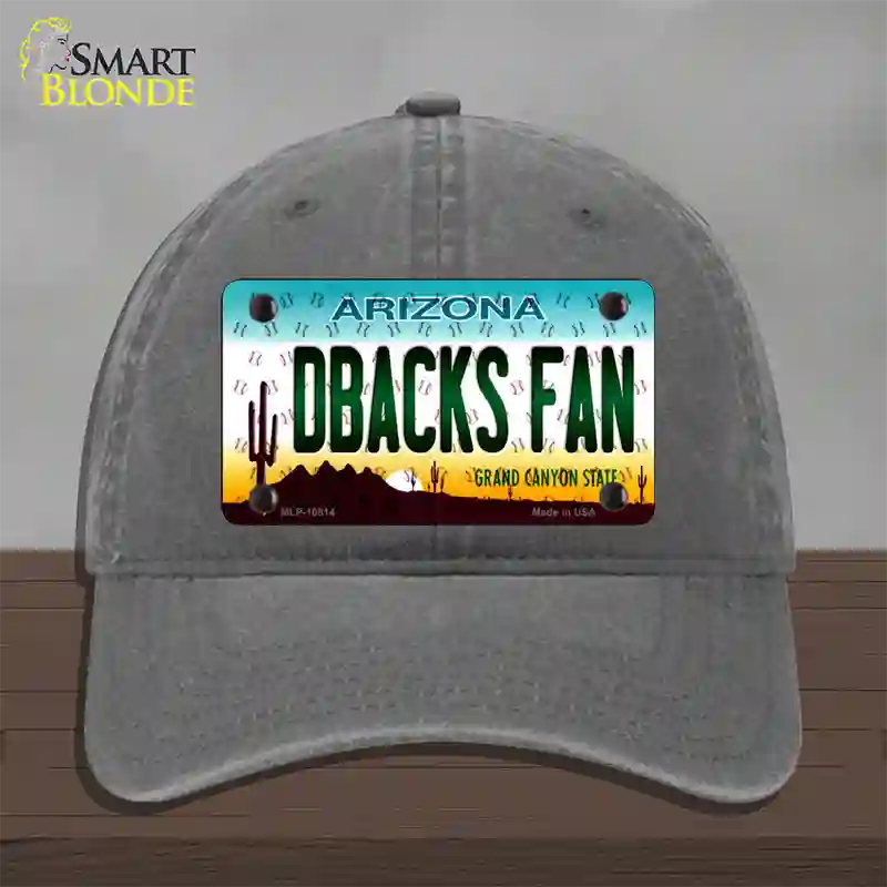 Dbacks Fan Arizona Novelty License Plate Hat Unconstructed Cotton / Charcoal