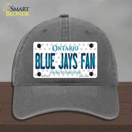 Blue Jays Fan Ontario Novelty License Plate Hat Unconstructed Cotton / Charcoal