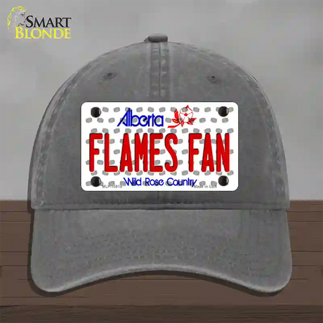 Flames Fan Alberta Novelty License Plate Hat Unconstructed Cotton / Charcoal