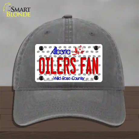 Oilers Fan Alberta Novelty License Plate Hat Unconstructed Cotton / Charcoal