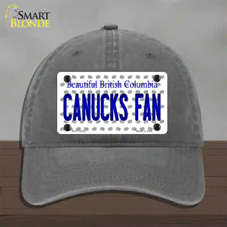 Canucks Fan British Columbia Novelty License Plate Hat Unconstructed Cotton / Charcoal