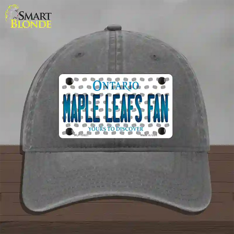 Maple Leafs Fan Ontario Novelty License Plate Hat Unconstructed Cotton / Charcoal