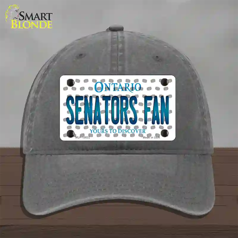 Senators Fan Ontario Novelty License Plate Hat Unconstructed Cotton / Charcoal