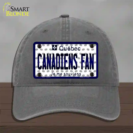 Canadiens Fan Quebec Novelty License Plate Hat Unconstructed Cotton / Charcoal