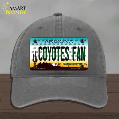 Coyotes Fan Arizona Novelty License Plate Hat Unconstructed Cotton / Charcoal