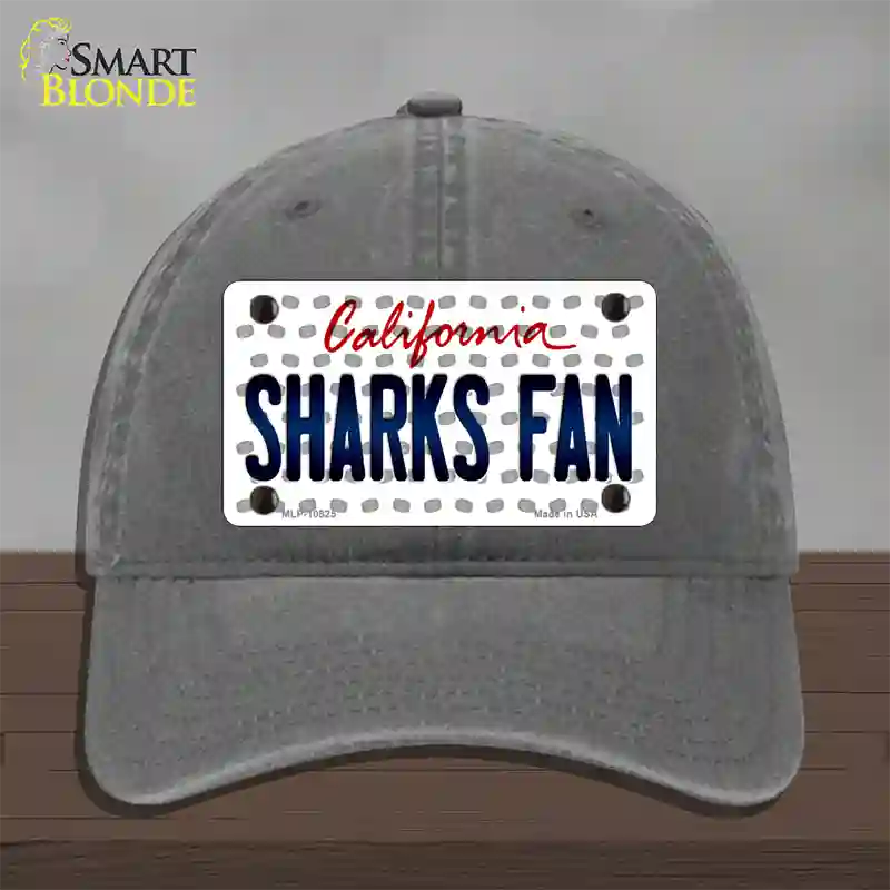 Sharks Fan California Novelty License Plate Hat Unconstructed Cotton / Charcoal